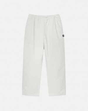 Beige Men's Stussy Beach Pant Brushed Cotton Pants Philippines | NNA-2625