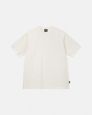 Beige Men's Stussy Pigment Dyed Crew Tops Philippines | YXL-5263