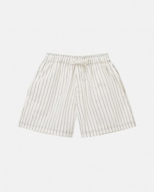 Beige Men's Stussy Tekla Poplin Pyjama Shorts Philippines | MYC-1319