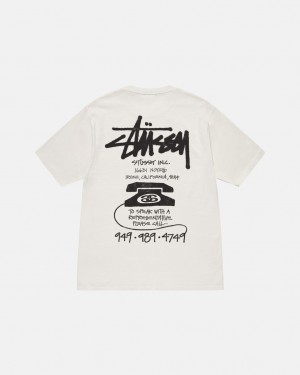 Beige Women's Stussy Old Phone Tee Pigment Dyed Tees Philippines | LFP-2653