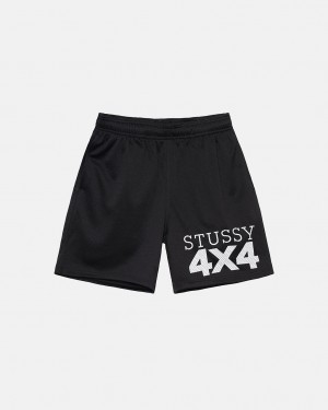 Black Men's Stussy 4X4 Mesh Shorts Philippines | ACE-6778