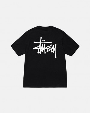 Black Men's Stussy Basic Stussy Tees Philippines | NBA-3475