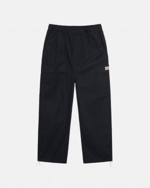 Black Men's Stussy Beach Pant Ripstop Cargo Pants Philippines | VKC-4634