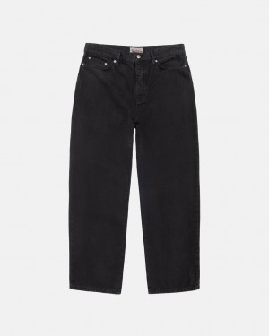 Black Men's Stussy Big Ol' Jean Washed Canvas Denim Philippines | CPU-6828