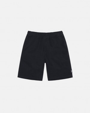 Black Men's Stussy Brushed Beach Shorts Philippines | PBT-4058