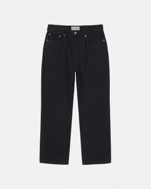 Black Men's Stussy Classic Jean Overdyed Denim Philippines | RFI-1584