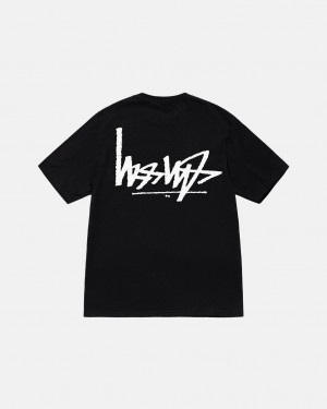 Black Men's Stussy Flipped Tees Philippines | CSC-6859