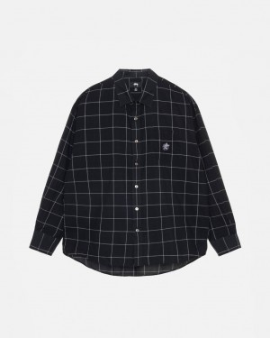 Black Men's Stussy Light Weight Classic Shirts Philippines | QSY-2534