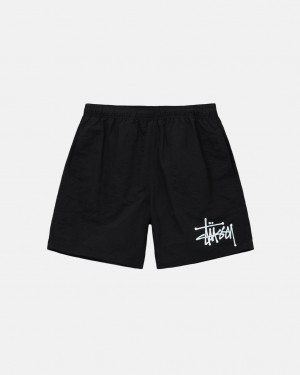 Black Men's Stussy Water Short Big Basic Shorts Philippines | HRI-8566