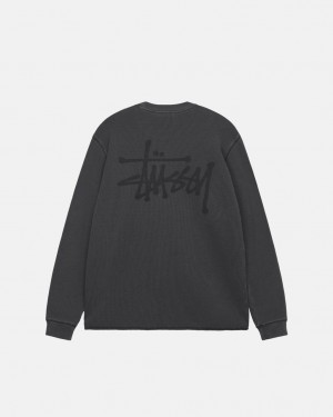 Black Women's Stussy Basic Stock Ls Thermal Tops Philippines | NYK-9174