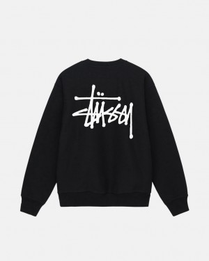 Black Women's Stussy Basic Stussy Crew Sweatshirts Philippines | FPC-4830