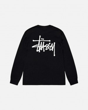 Black Women's Stussy Basic Stussy Ls Tees Philippines | UGN-6121