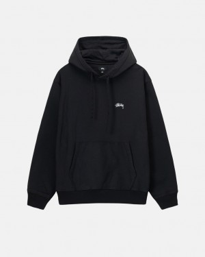 Black Women's Stussy Overdyed Stock Logo Hoodie Philippines | IHZ-3492