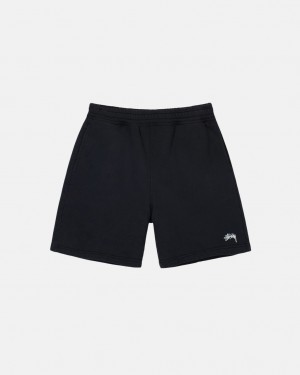 Black Women's Stussy Overdyed Stock Logo Sweat Short Sweatshorts Philippines | DBE-9557