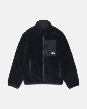 Black Women's Stussy Sherpa Reversible Jackets Philippines | AWY-0964