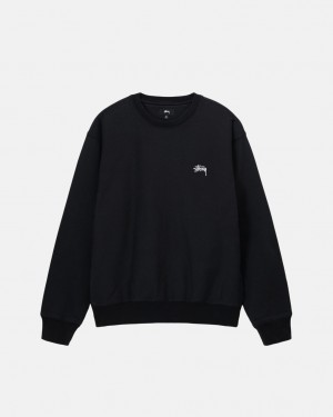 Black Women's Stussy Stock Logo Crew Sweatshirts Philippines | JDF-5622