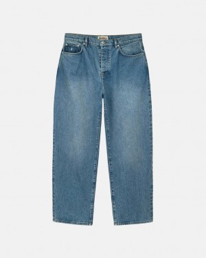 Blue Men's Stussy Big Ol' Jean Denim Pants Philippines | CUA-3444