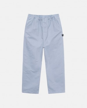 Blue Men's Stussy Brushed Beach Pants Philippines | WOA-6394