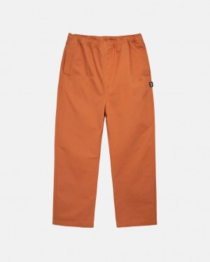 Brown Men's Stussy Brushed Beach Pants Philippines | DEC-7930