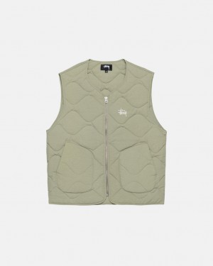 Brown Men's Stussy Recycled Nylon Liner Vest Philippines | YJK-8934