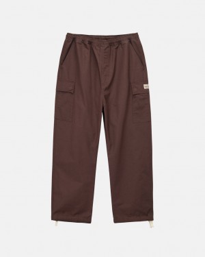 Brown Men's Stussy Ripstop Cargo Beach Pants Philippines | NZM-3639