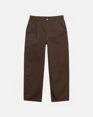 Brown Men's Stussy Workgear Trouser Twill Pants Philippines | PNL-4962