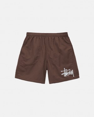 Coffee Men's Stussy Big Basic Water Short Swimwear Philippines | CGB-1289