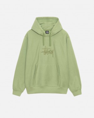 Green Men's Stussy Basic Applique Hood Sweatshirts Philippines | CFS-6890