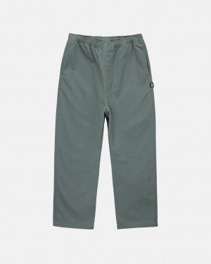 Green Men's Stussy Brushed Beach Pants Philippines | SAI-8597