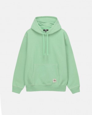 Green Men's Stussy Contrast Stitch Label Hood Sweatshirts Philippines | QIP-0393