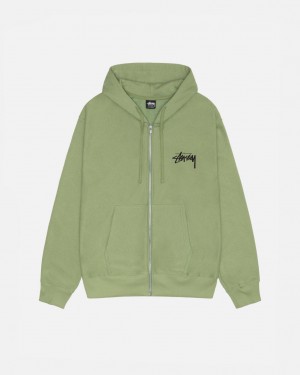 Green Men's Stussy Skate Tough Zip Hoodie Philippines | NXC-0871