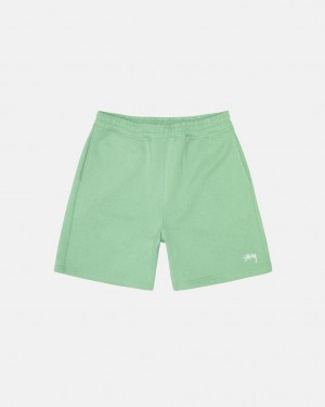 Green Men's Stussy Stock Logo Sweatshorts Philippines | ZMB-6019