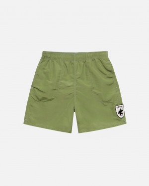 Green Men's Stussy Surfman Patch Water Short Swimwear Philippines | OSR-5922