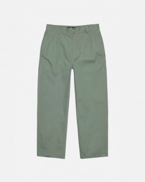 Green Men's Stussy Workgear Trouser Twill Pants Philippines | KCD-7497