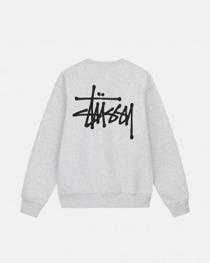 Grey Men's Stussy Basic Stussy Crew Sweatshirts Philippines | JUS-0142