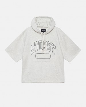 Grey Women's Stussy Ss Boxy Cropped Hoodie Philippines | FLN-7411