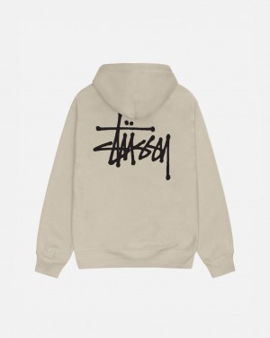 Khaki Women's Stussy Basic Stussy Hood Sweatshirts Philippines | MTM-9241