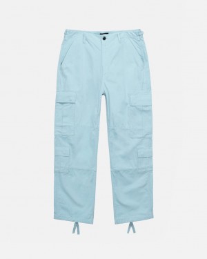 Light Blue Men's Stussy Surplus Cargo Ripstop Pants Philippines | YCX-4952