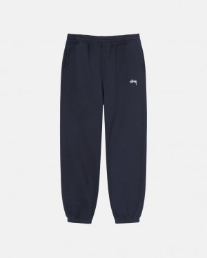 Navy Women's Stussy Overdyed Stock Logo Sweatpants Philippines | KLE-9708