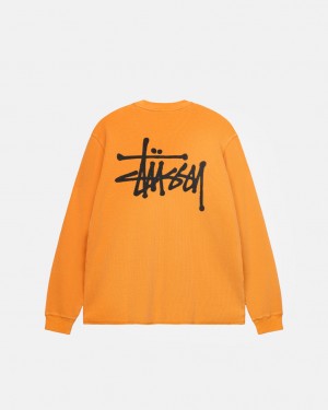 Orange Men's Stussy Basic Stock Ls Thermal Tops Philippines | ZHT-7590