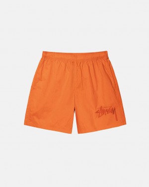 Orange Men's Stussy Big Stock Nylon Shorts Philippines | OEK-7220