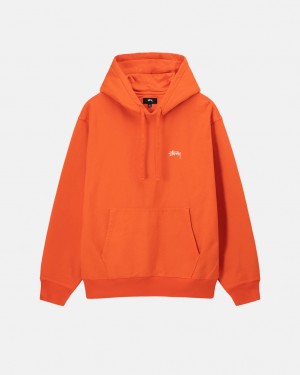 Orange Men's Stussy Overdyed Stock Logo Hoodie Philippines | GZZ-7531