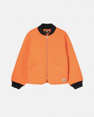 Orange Women's Stussy S Quilted Liner Jackets Philippines | GHY-9780