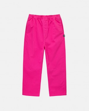 Pink Men's Stussy Brushed Beach Pants Philippines | UDY-0670