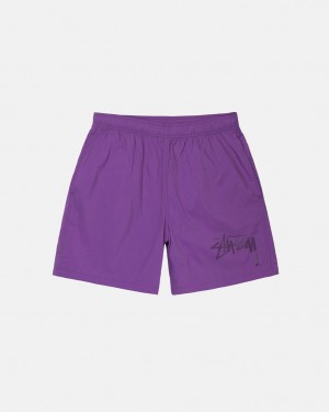 Purple Men's Stussy Big Stock Nylon Shorts Philippines | YMT-2689