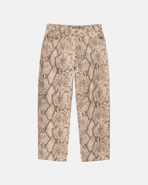 Snake Men's Stussy Big Ol' Jean Washed Canvas Pants Philippines | VVU-8210