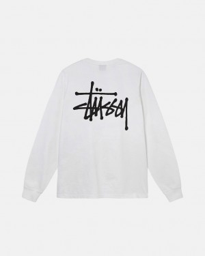 White Men's Stussy Basic Stussy Ls Tees Philippines | VHY-1513