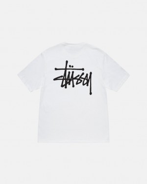 White Men's Stussy Basic Stussy Tees Philippines | BAS-7441