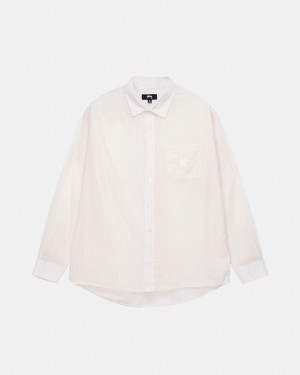 White Men's Stussy Light Weight Classic Shirts Philippines | FQD-1521