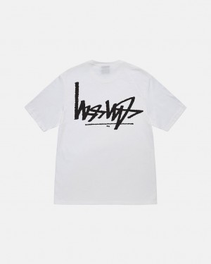 White Women's Stussy Flipped Tees Philippines | RVI-7305